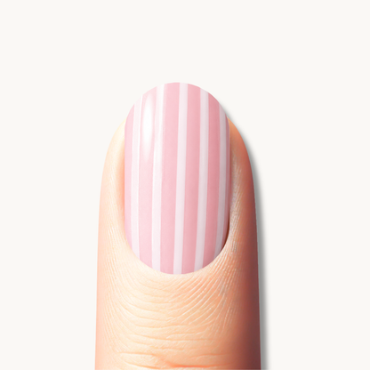 COLETTE pink and white stripe UV gel nail strips