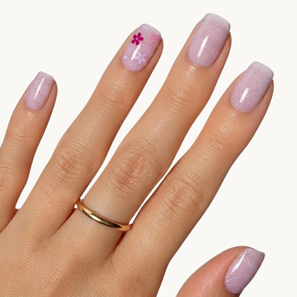 LOUISE pink cherry blossom UV gel nail strips