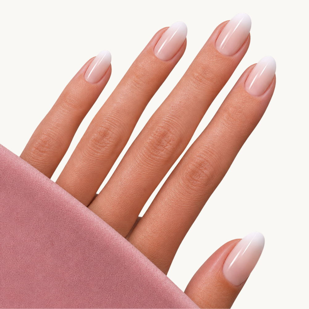 LAURA baby boomer white ombré UV gel nail strips