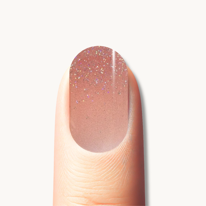 MONA sienna brown glitter ombré UV gel nail strips