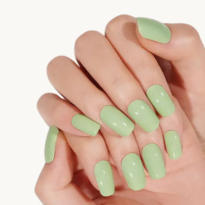 MAYA matcha green glossy UV gel nail strips