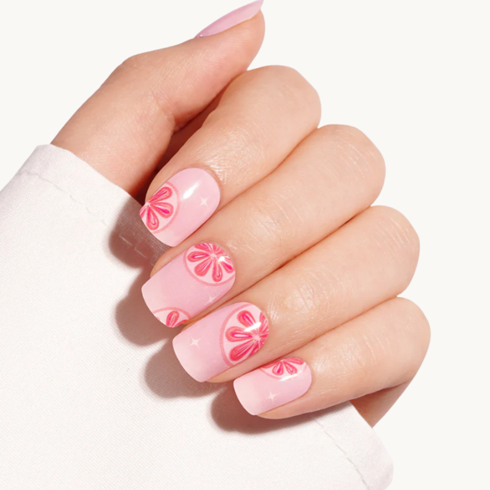 JULIE pink grapefruit UV gel nail strips