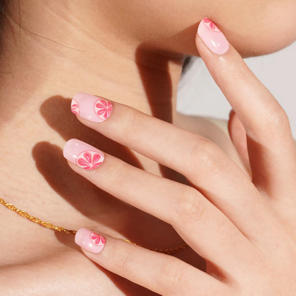 JULIE pink grapefruit UV gel nail strips