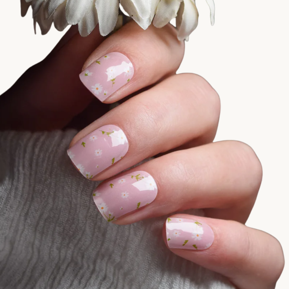 ELOISE pink floral UV gel nail strips