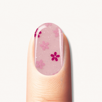 LOUISE pink cherry blossom UV gel nail strips