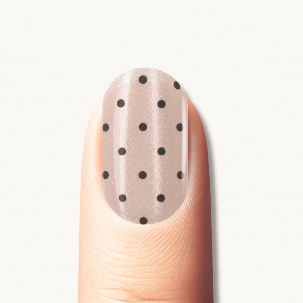 YAZA sparkling black polka dot UV gel nail strips