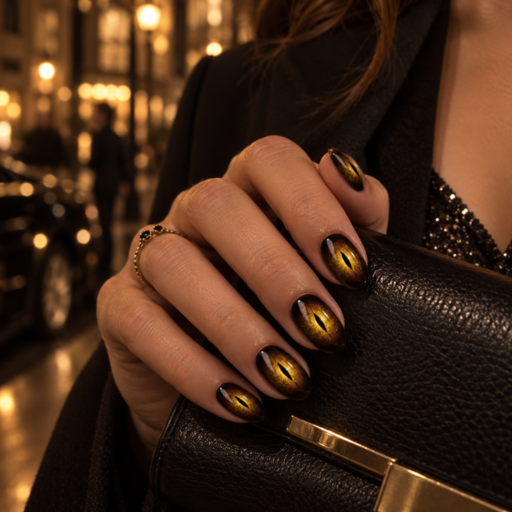 Sticker gel glittery goldin brown