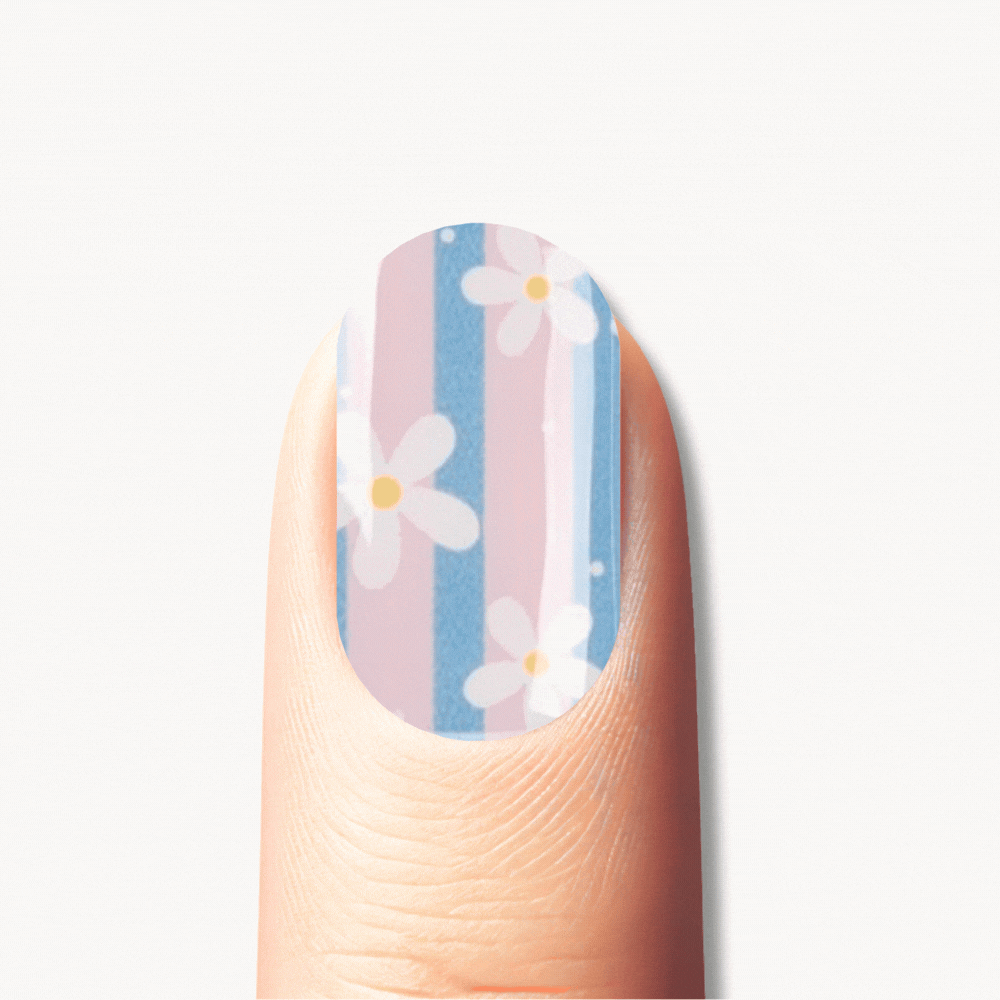 FRANCESCA blue stripe cherry UV gel nail strips