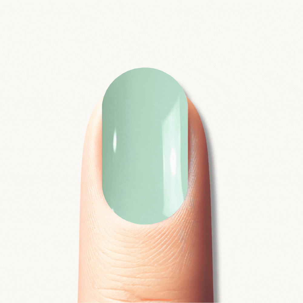 MELINA pastel mint and silver glitter UV gel nail strips