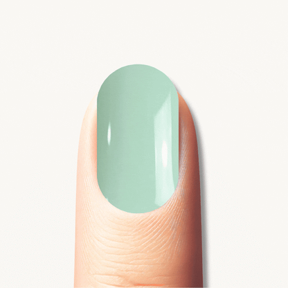 MELINA pastel mint and silver glitter UV gel nail strips
