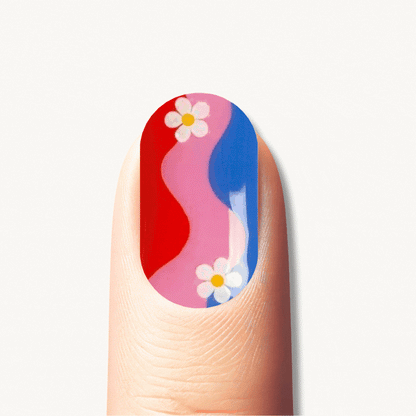 ZALE multicolor abstract swirl UV gel nail strips