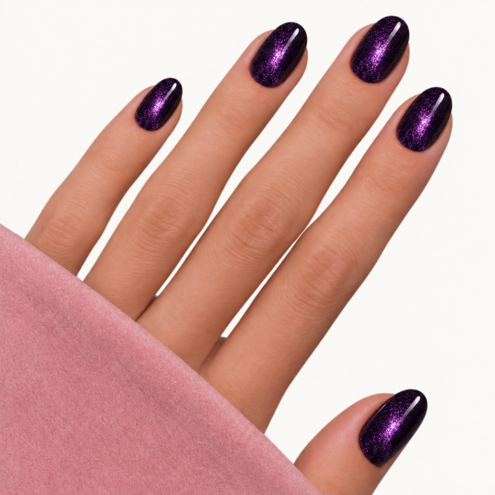 Nail sticker gel glittery purpthe