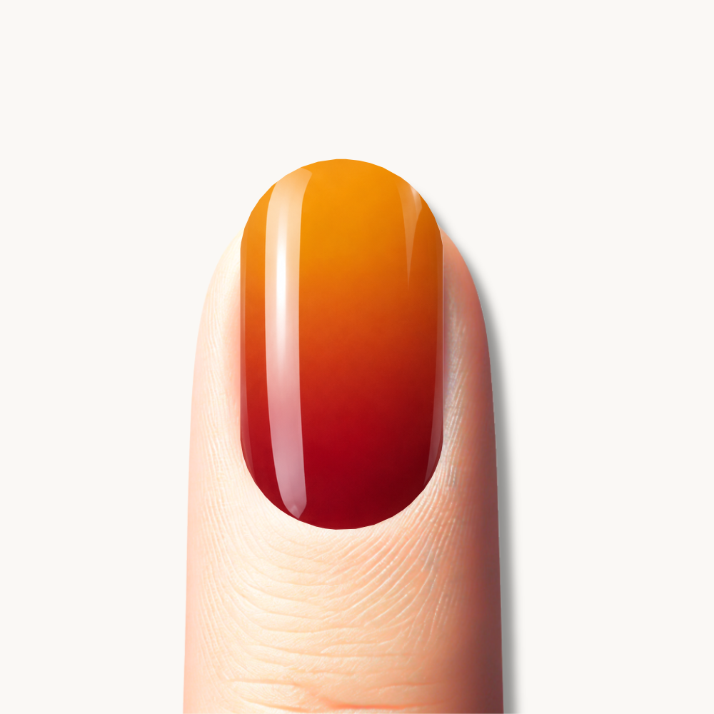Red and orange ombré manicure