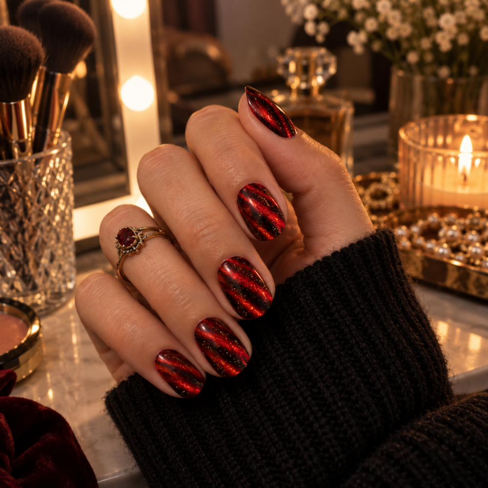 Manicure rorge pailthendée Hallowein